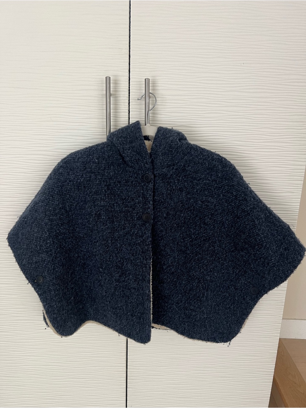 Zara Kids Navy Blue Poncho Hooded Cape Jacket